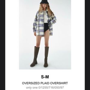 Zara plaid jacket, size S-M, never worn.